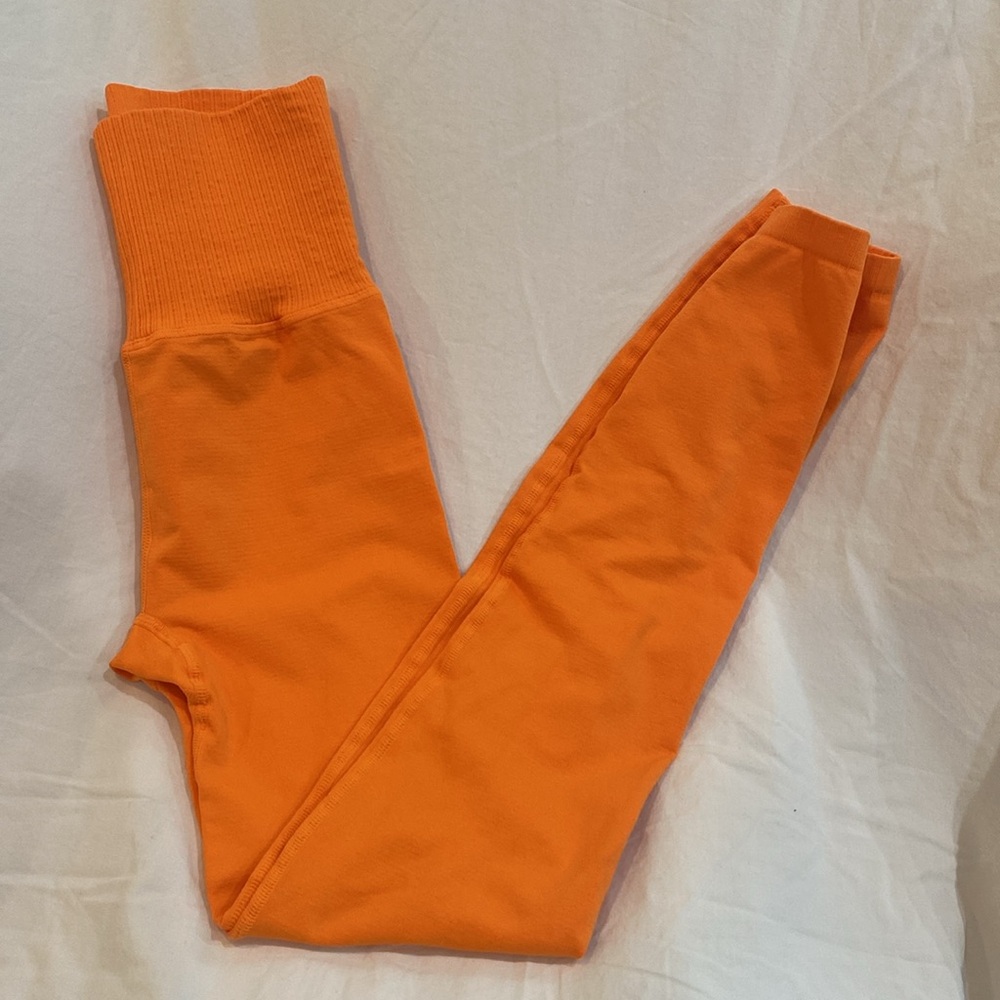 Free People High-Rise 7/8 Good Karma Leggings in Tangerine 🍊 Orange NWOT XS/S